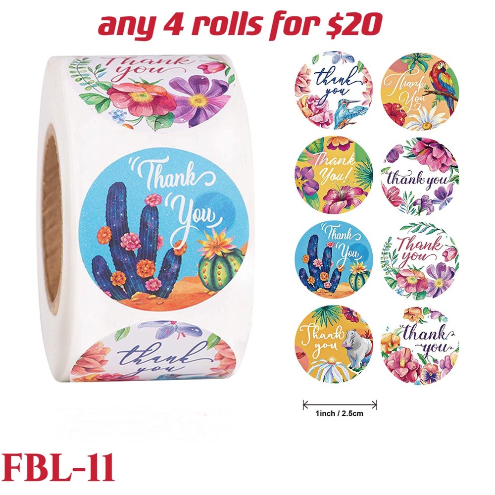 4 rolls of Thank you stickers-#FBL-20 - Picture 6 of 15